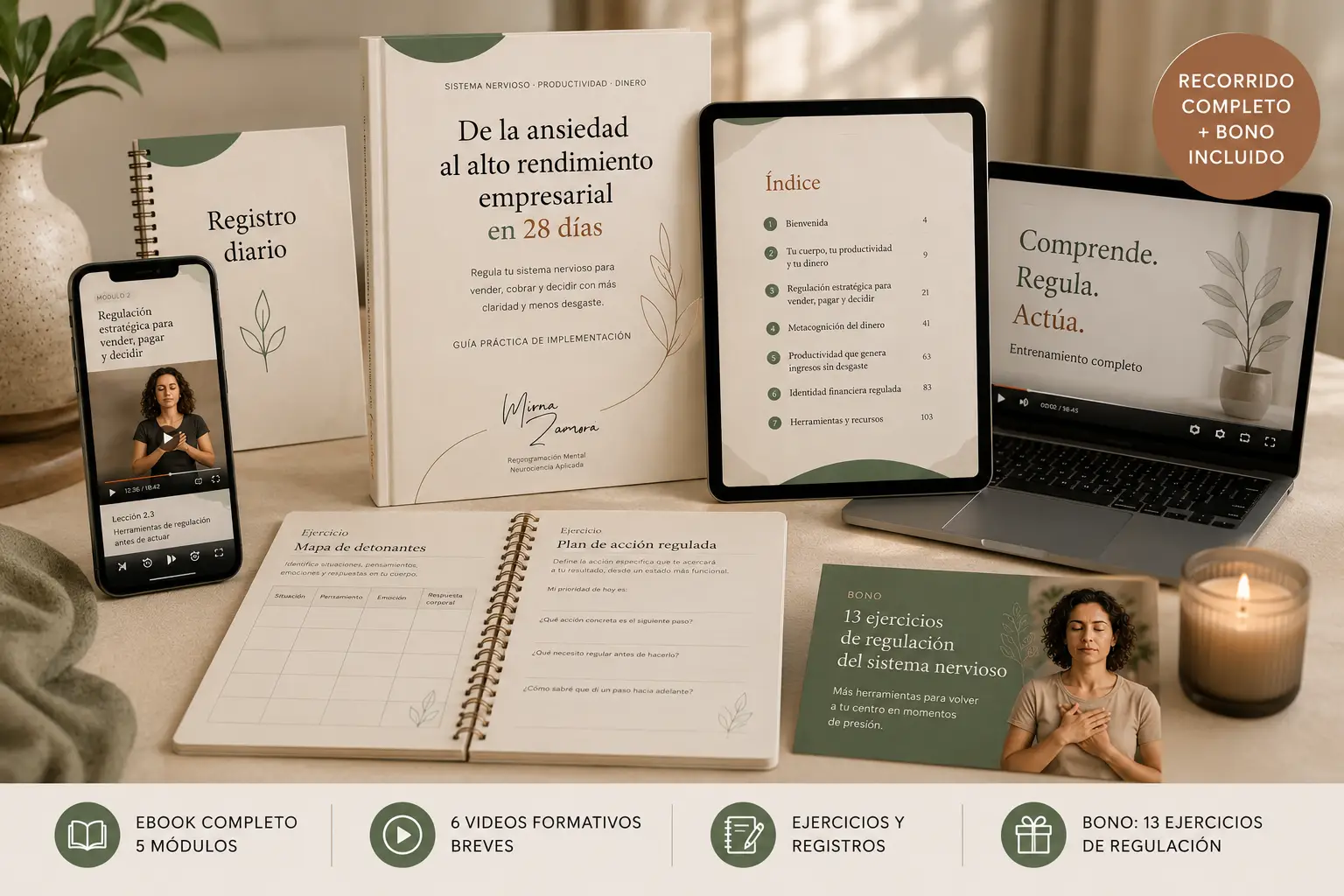 Recorrido completo del programa con ebook, videos, ejercicios y bono